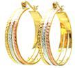 sterling silver gold and silver and bronze rhodium plated cz hoop earrings
