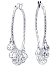 wholesale silver round multiple cz hoop earrings