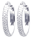 wholesale silver round cz hoop earrings