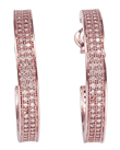 sterling silver rose gold plated channel set cz hoop earrings