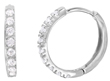 wholesale silver round cz hoop earrings