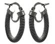 sterling silver black rhodium plated italian hoop earrings