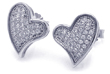 wholesale sterling silver micro pave curvy heart cz stud earrings