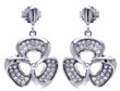 wholesale sterling silver micro pave flower cz stud earrings