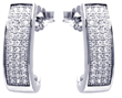 wholesale sterling silver micro pave round rectangle cz stud earrings
