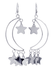wholesale sterling silver crescent moon and stars earrings