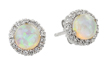 wholesale silver round opal cz stud earrings