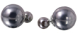 sterling silver grey faux pearl reversible earrings