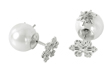 wholesale silver snowflake pearl stud earrings