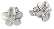 wholesale silver flower round cz stud earrings