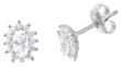 wholesale silver oval cz burst stud earrings
