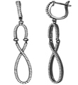 sterling silver black rhodium plated figure 8 cz earrings