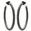 sterling silver black rhodium plated italian weave hoop earrings