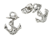 sterling silver rhodium anchor stud earrings