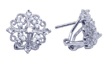 wholesale silver antique flower style cz stud earrings