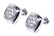 wholesale silver big round cz stud earrings