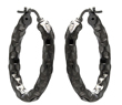 sterling silver black rhodium plated oval hoop earrings