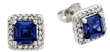 wholesale silver blue princess earrings