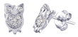 wholesale silver cz bow earrings