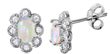 wholesale silver butterfly cz and synthetic opal stud earrings