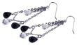 wholesale sterling silver and black chandelier cz hook earrings