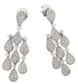 wholesale silver filigree cz chandelier stud earrings