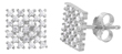 wholesale silver checkered cz stud earrings