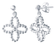 wholesale silver clover stud earrings