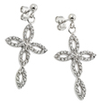 wholesale silver marquise cross cz earrings