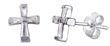 wholesale silver cross cz earrings