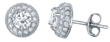 wholesale sterling silver cz dome stud earrings