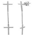 wholesale silver double cross earrings