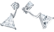 wholesale sterling silver cz trilliant earrings
