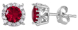 wholesale silver red cz halo stud earrings