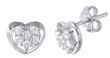 wholesale silver flower halo cz earrings