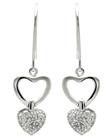 wholesale sterling silver cz heart earrings