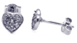 wholesale sterling silver cz heart stud earrings