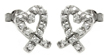 wholesale sterling silver cz heart shape stud earrings