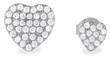 wholesale silver cz encrusted small and large heart earrings