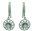 wholesale sterling silver flower cz hook earrings