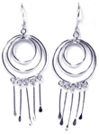 wholesale sterling silver graduated teardrop hook earrings