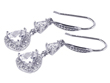 wholesale silver oval teardrop cz oval hook earrings