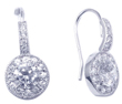 wholesale silver curve round cz hook earrings