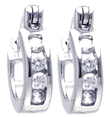 wholesale sterling silver channel set cz hoop earrings