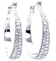 wholesale sterling silver round cz hoop earrings