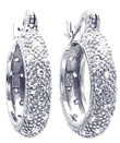 wholesale sterling silver cluster cz thick hoop earrings