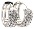 wholesale silver cz three hoop earrings