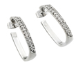 wholesale silver channel set cz hoop earrings