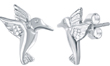 wholesale silver hummingbird stud earrings