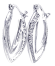 wholesale silver marquise hoop earrings